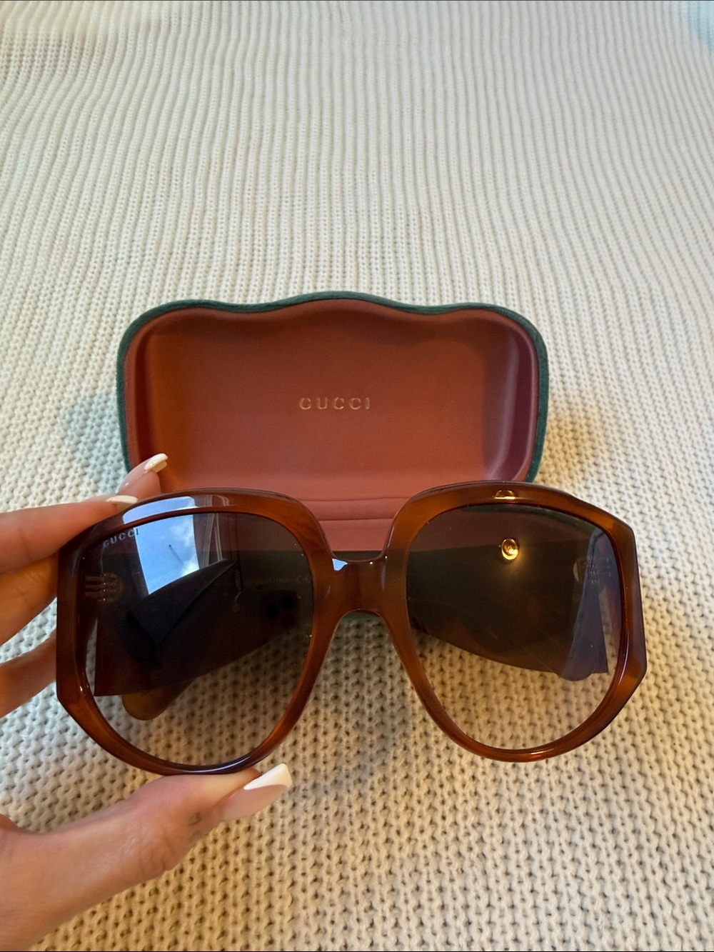 Gucci GG0151S Brown Gradient Oversized Women's Sunglasses